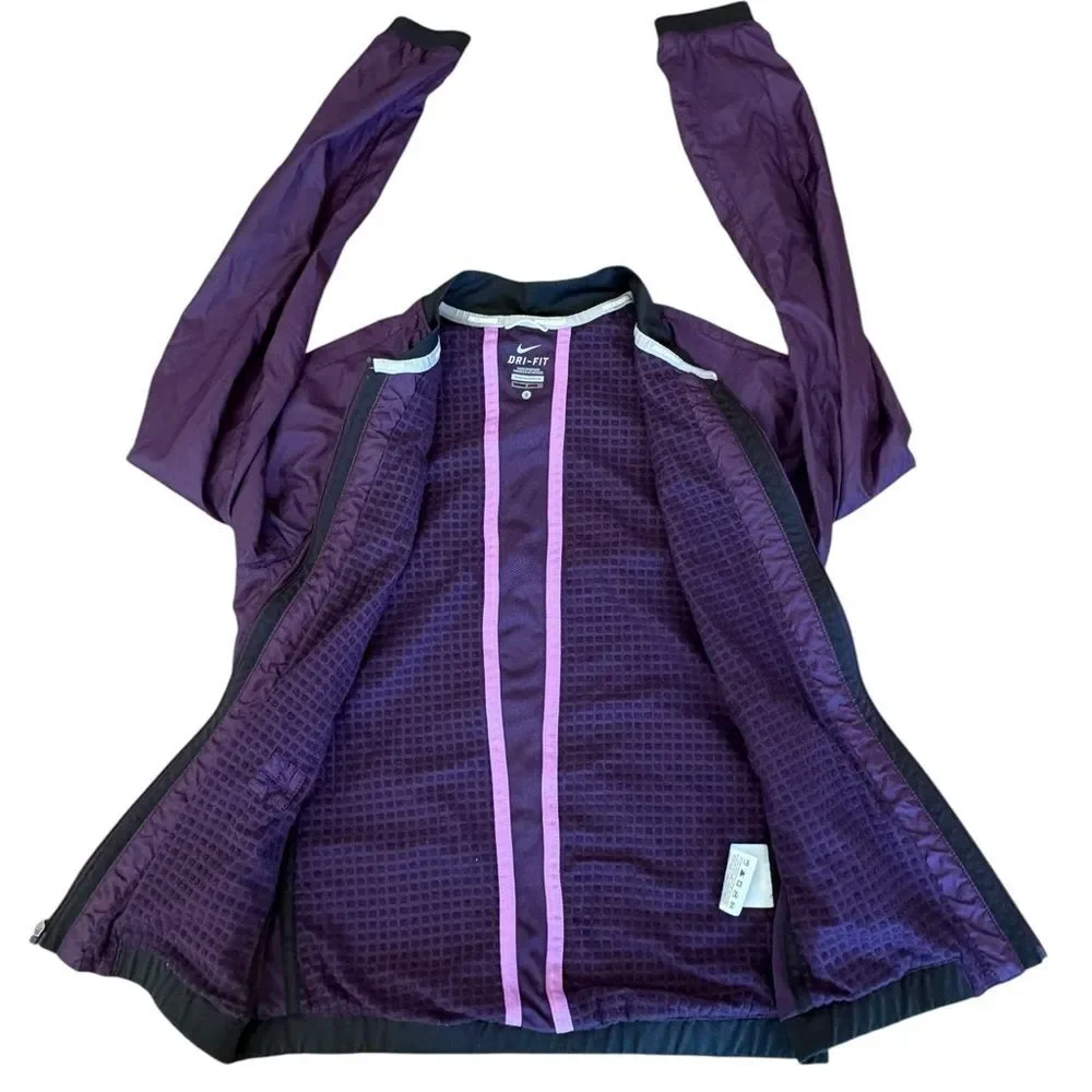 Nike Sphere Dri Fit Running Bomber Jacket Womens Size Small Purple